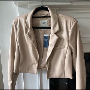 Vegan Leather cropped blazer
